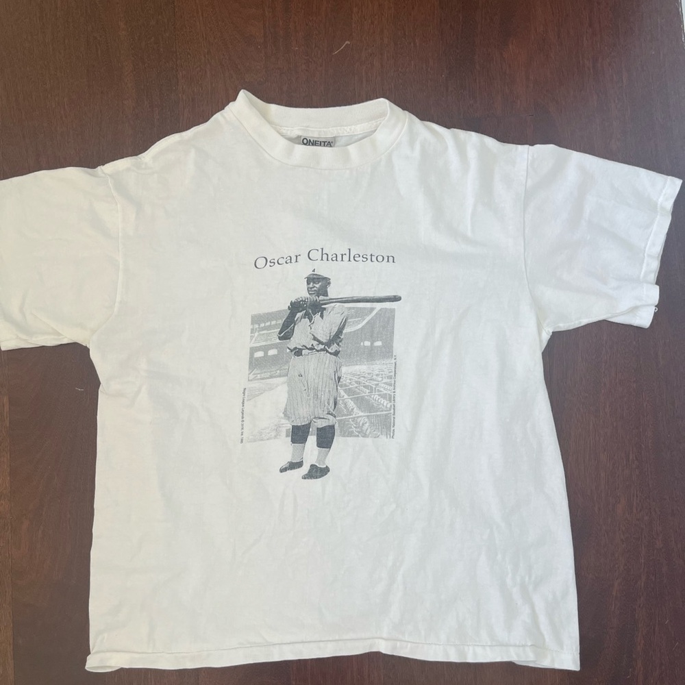 Negro League Oscar Charleston Jackie Robinson Single Stitch Vintage Oneita Large
